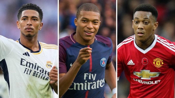 Jude Bellingham, Kylian Mbappe and Anthony Martial