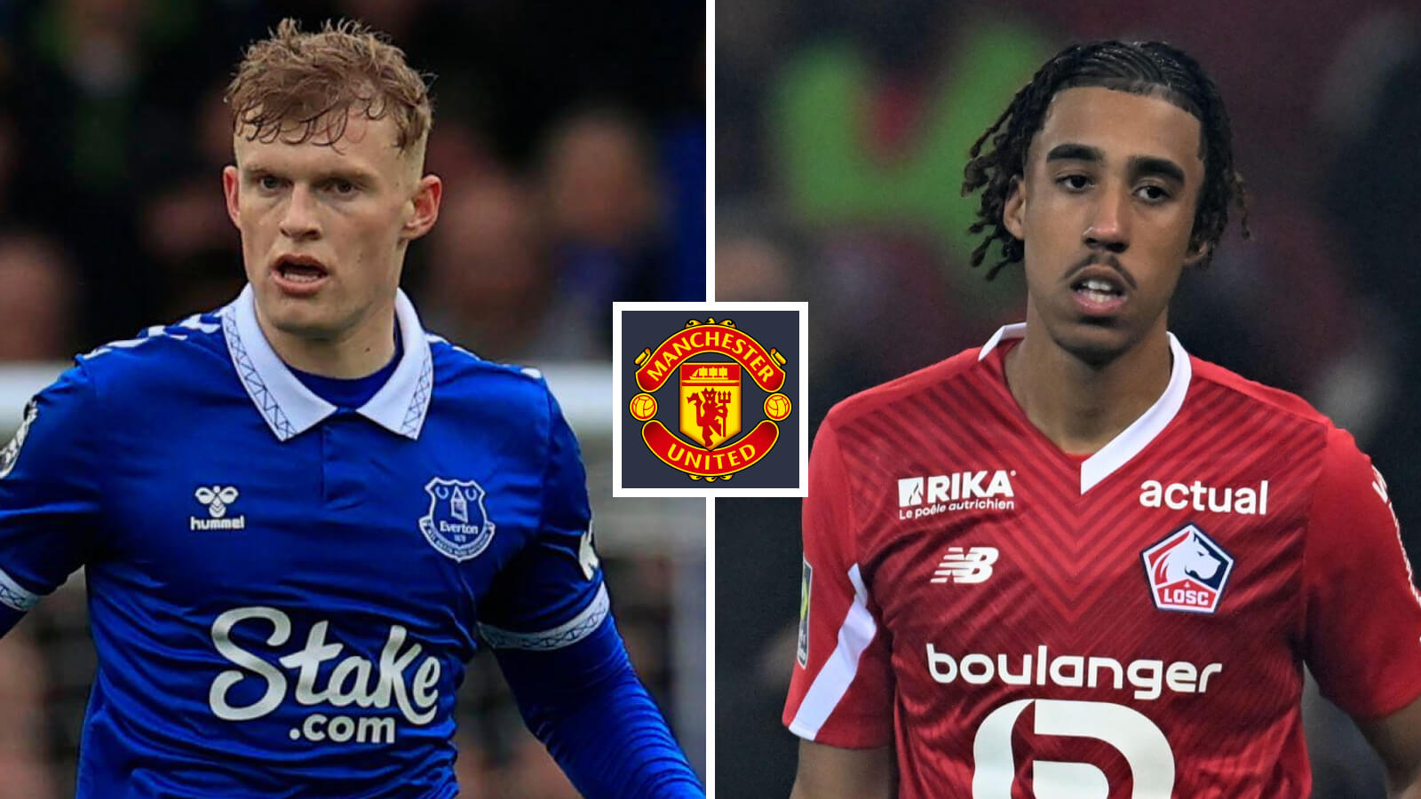 Everton centre-back Jarrad Branthwaite, Lille centre-back Leny Yoro