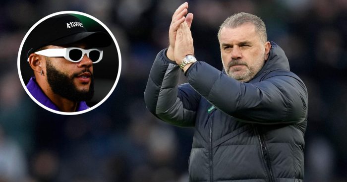 Memphis Depay and Tottenham boss Ange Postecoglou