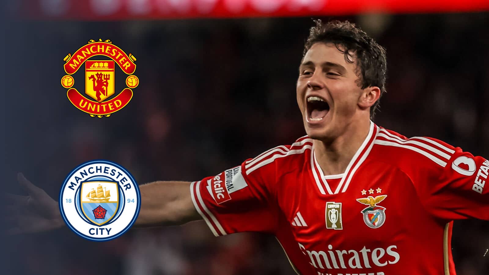 Man Utd and Man City are admirers of Benfica's Joao Neves