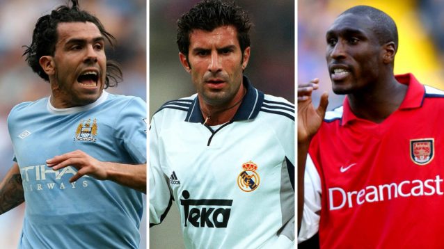 Carlos Tevez, Luis Figo and Sol Campbell