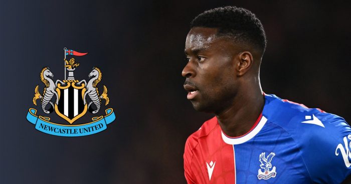 Crystal Palace centre-back Marc Guehi, Newcastle badge