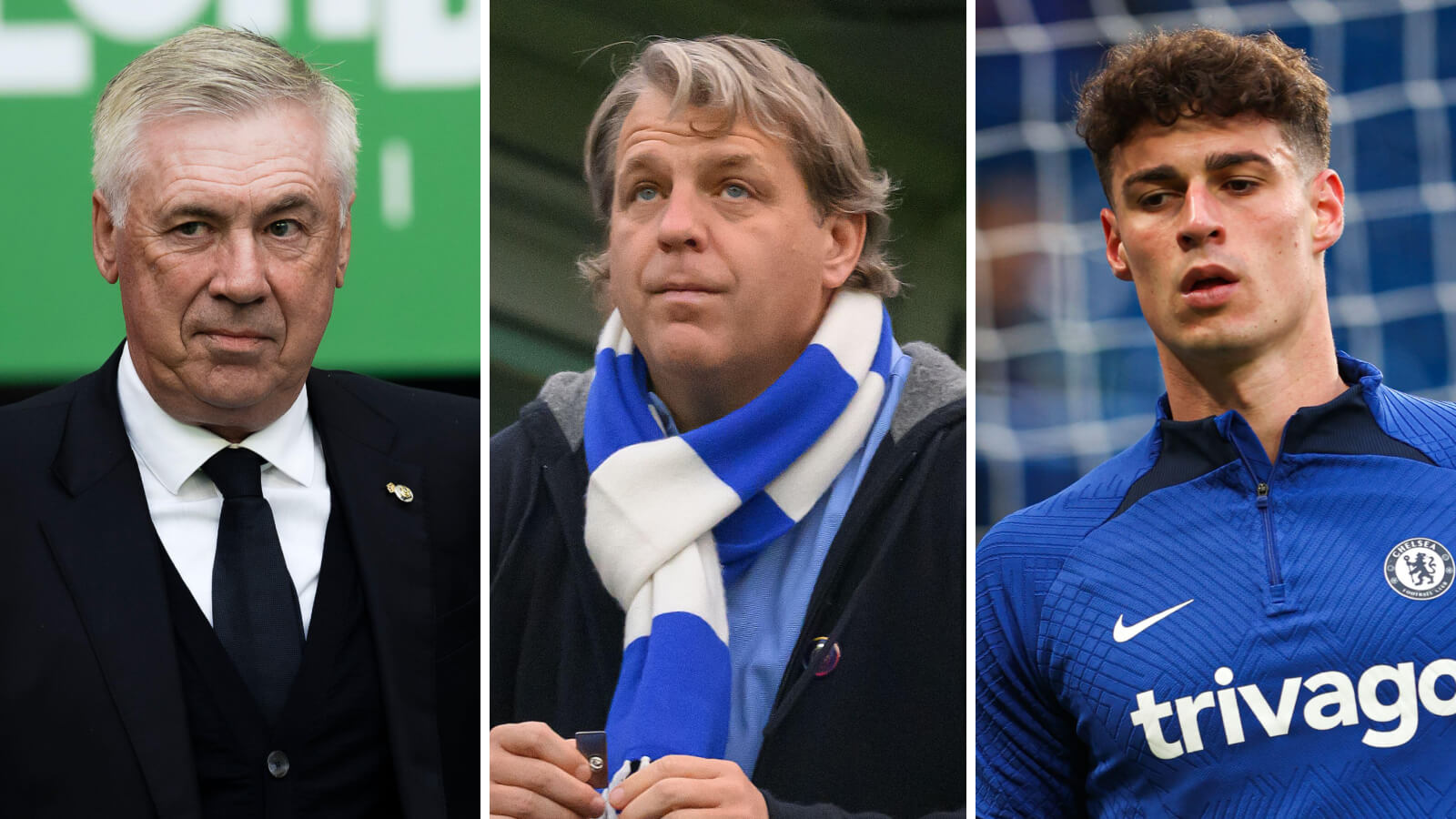 Carlo Ancelotti, Todd Boehly and Kepa Arrizabalaga