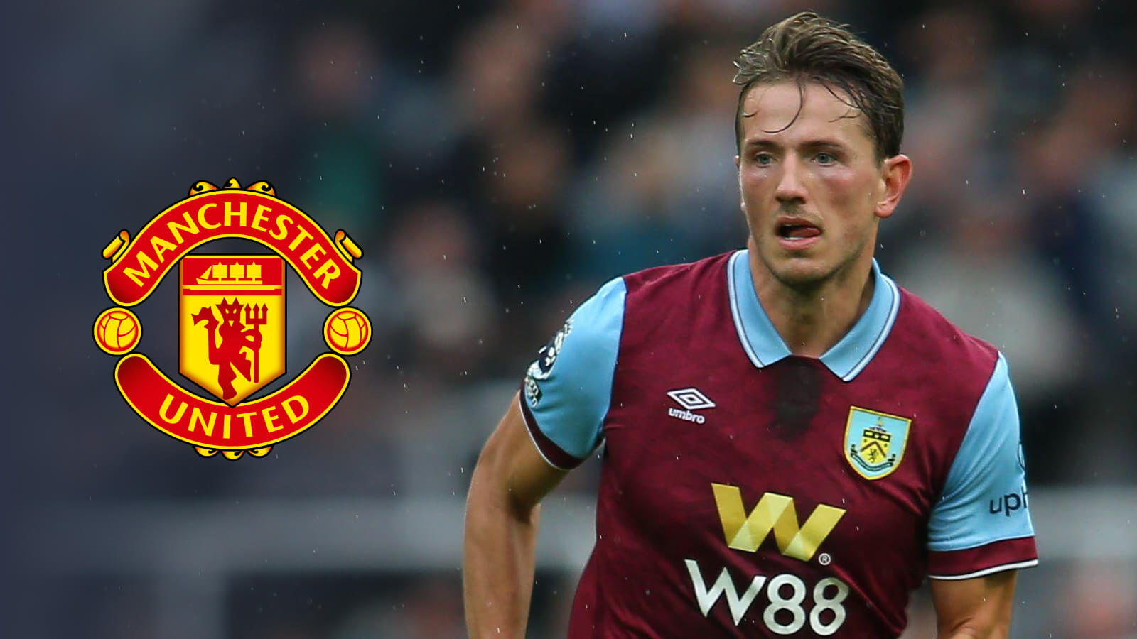 Burnley midfielder Sander Berge, Man Utd badge