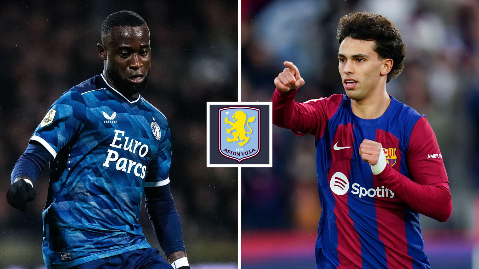 Feyenoord right-back Lutsharel Geertruida and Barcelona loanee, Joao Felix