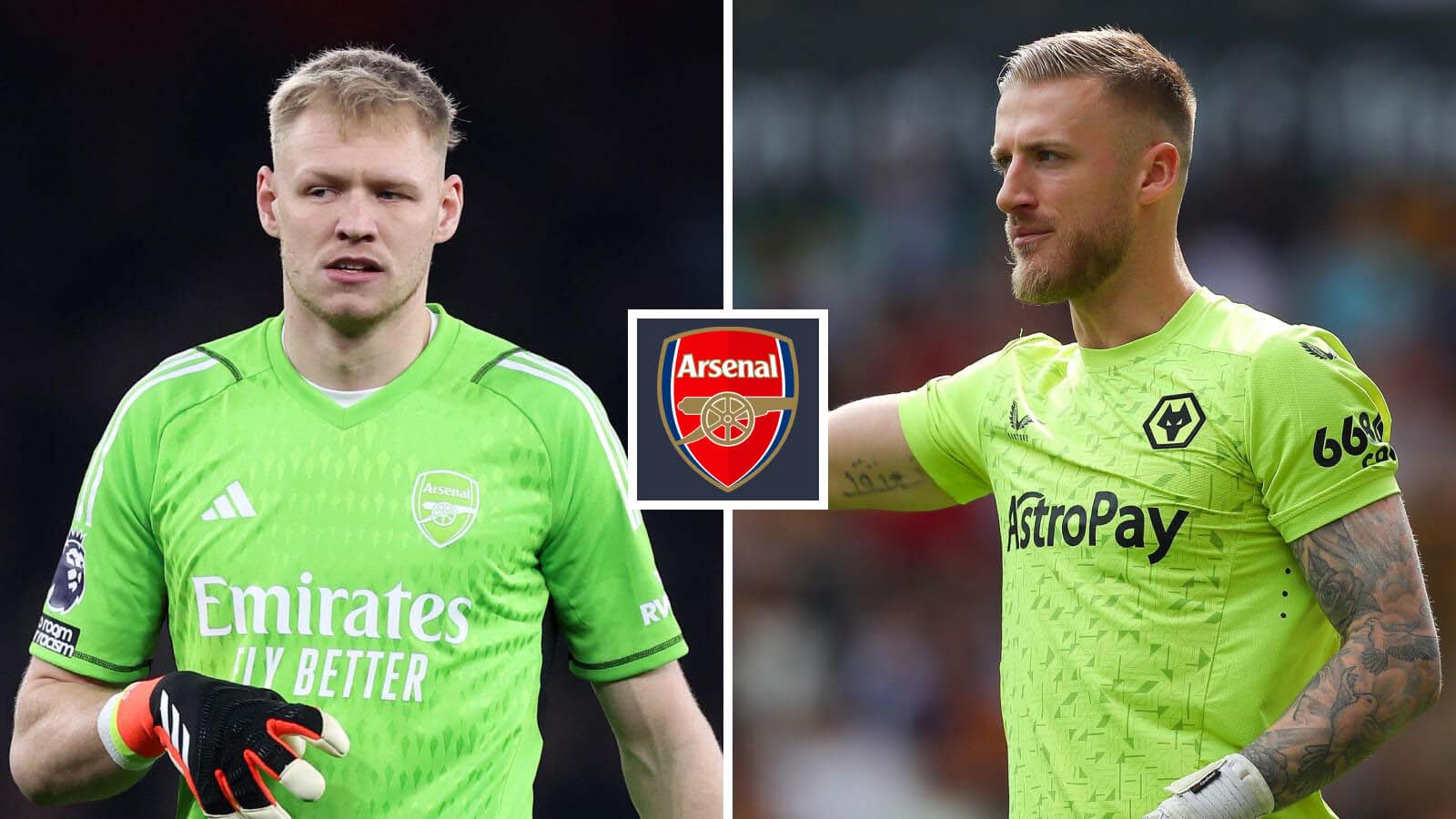 Aaron Ramsdale (Arsenal) and Daniel Bentley (Wolves)