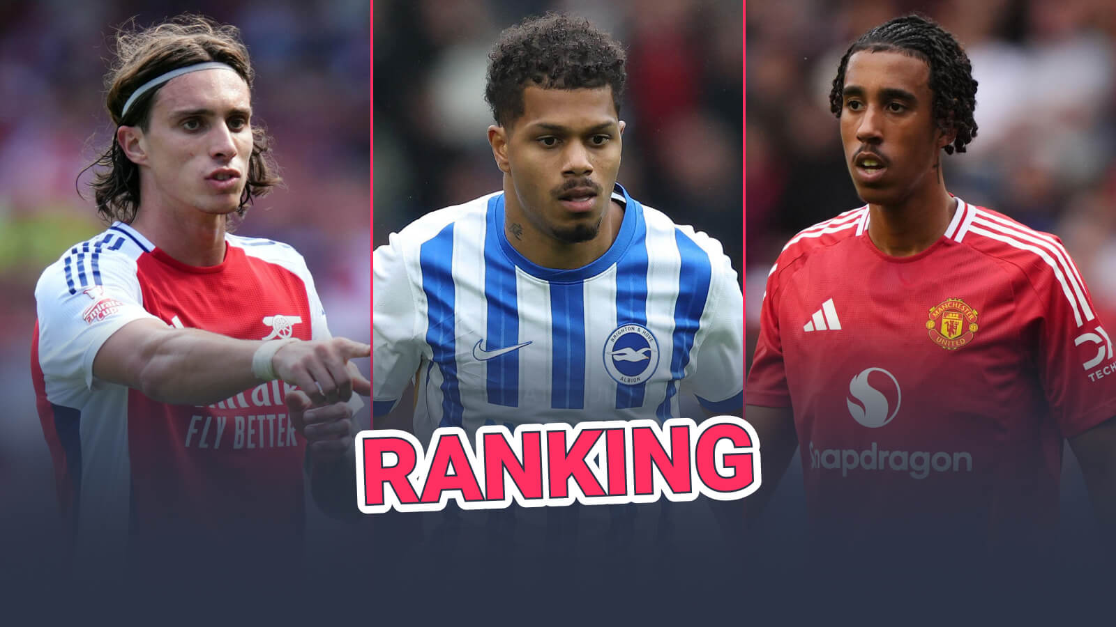 Riccardo Calafiori at Arsenal, Georginio Rutter at Brighton and Leny Yoro at Man Utd