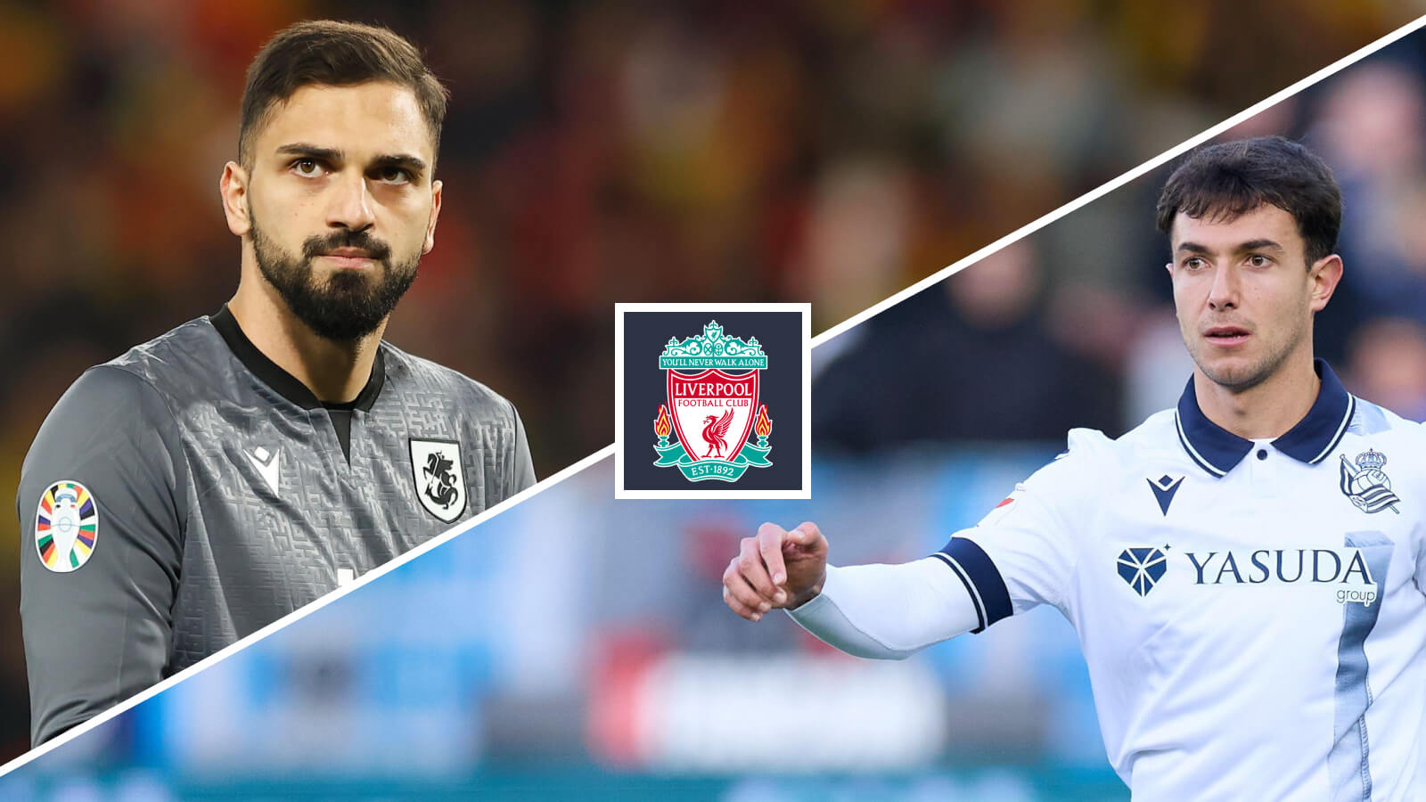 Valencia goalkeeper Giorgi Mamardasvili and Martin Zubimendi of Real Sociedad are summer targets for Liverpool