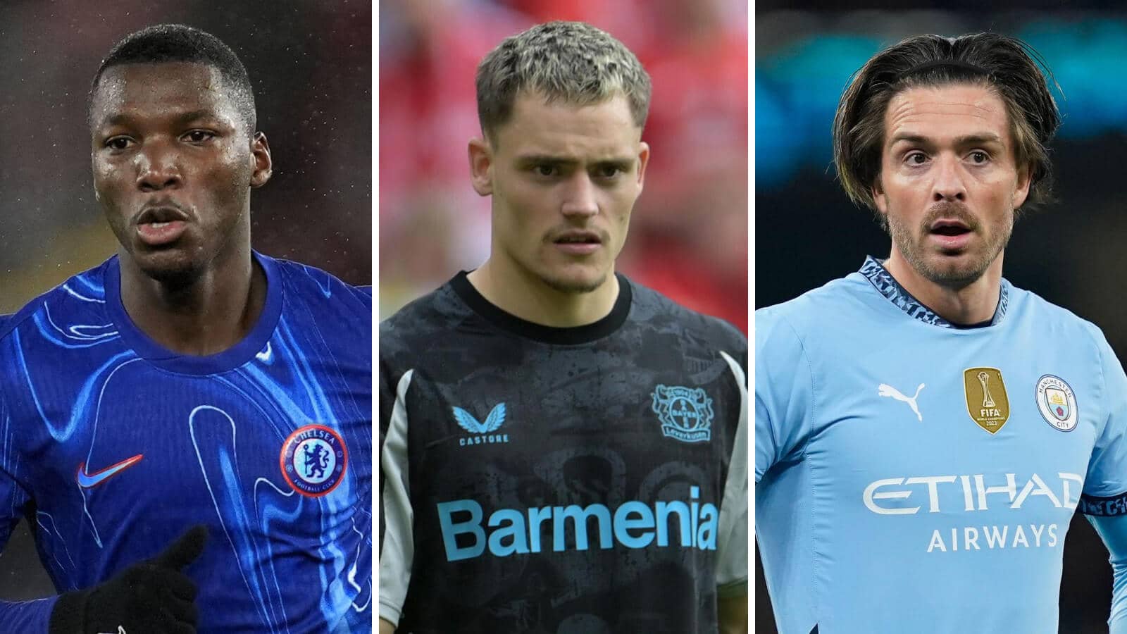 Jack Grealish, Florian Wirtz & Moises Caicedo