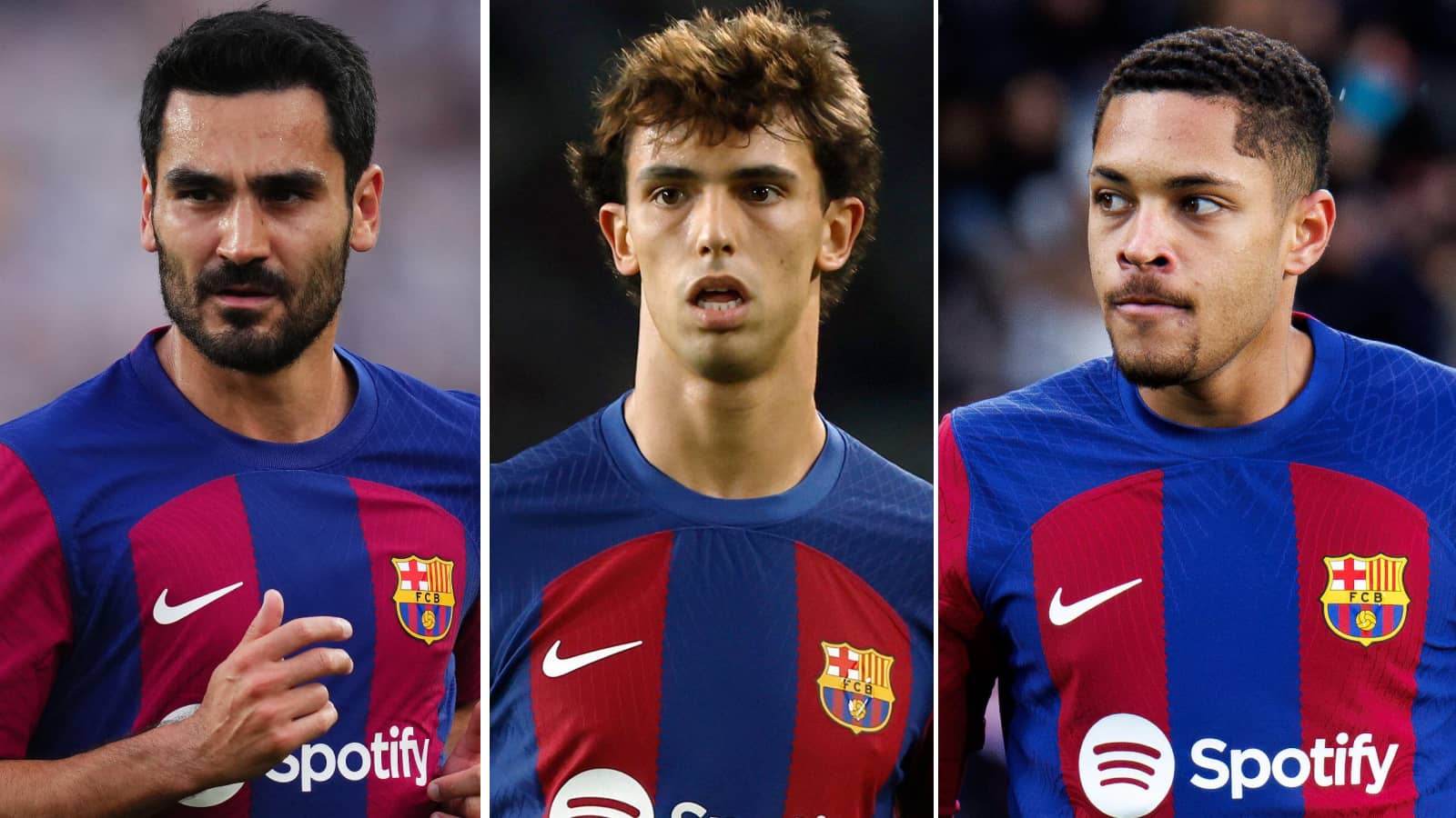 Ilkay Gundogan, Joao Felix and Vitor Roque at Barcelona
