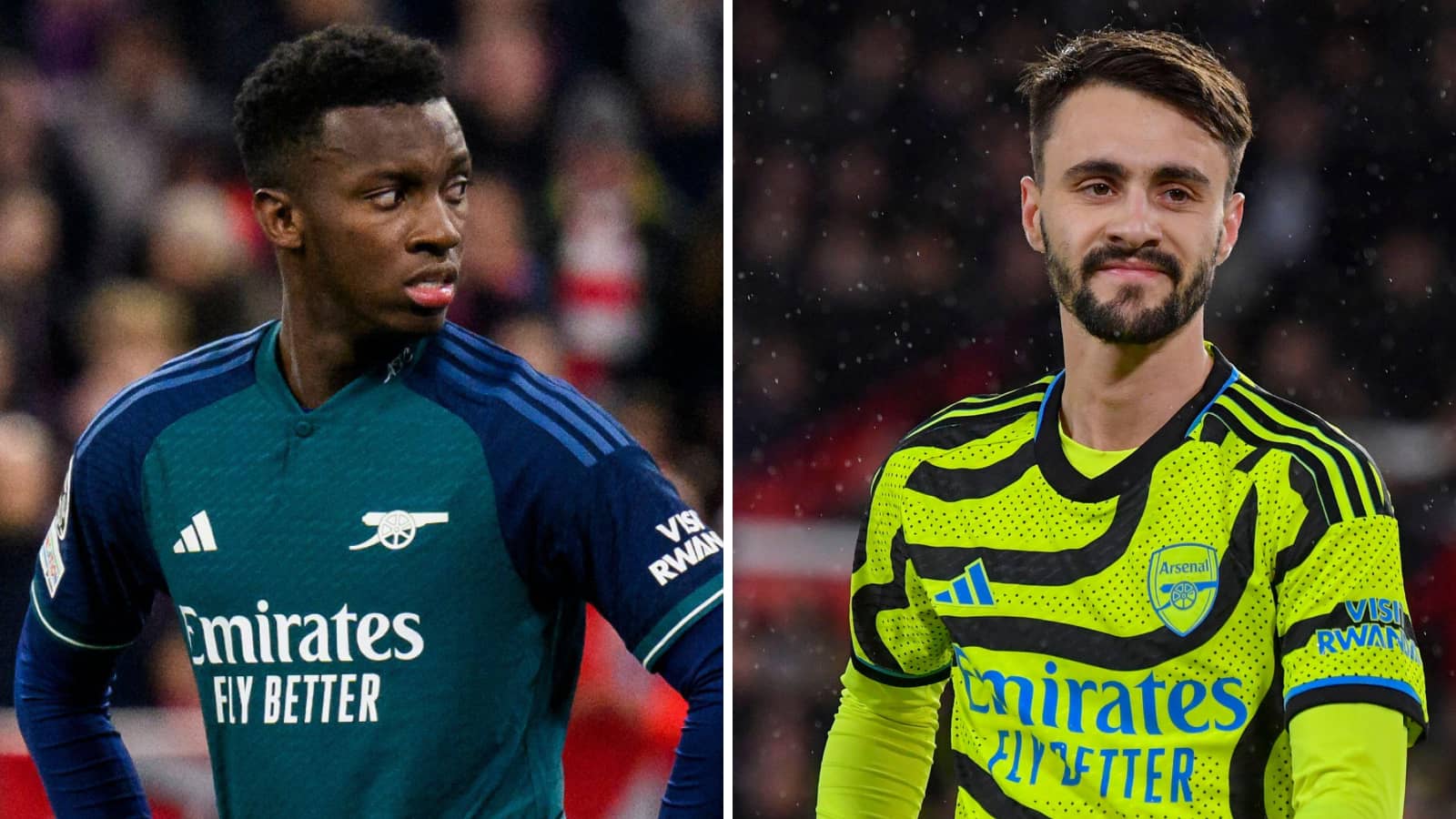 Eddie Nketiah and Fabio Vieira in Arsenal exits
