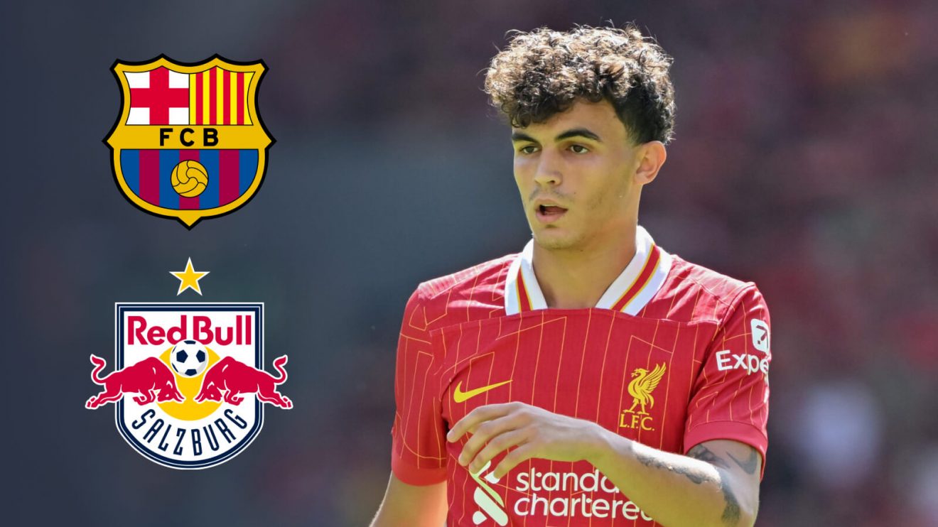 Liverpool midfielder Stefan Bajcetic, Barcelona, RB Salzburg badges