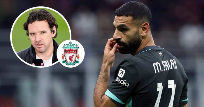 Liverpool star Mo Salah in action against AC Milan in the Champions League and, inset, Owen Hargreaves