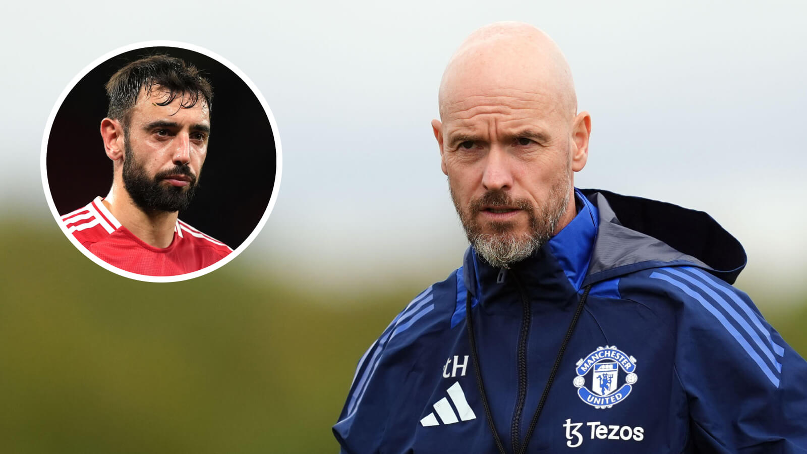 Man Utd manager Erik ten Hag, attacker Bruno Fernandes