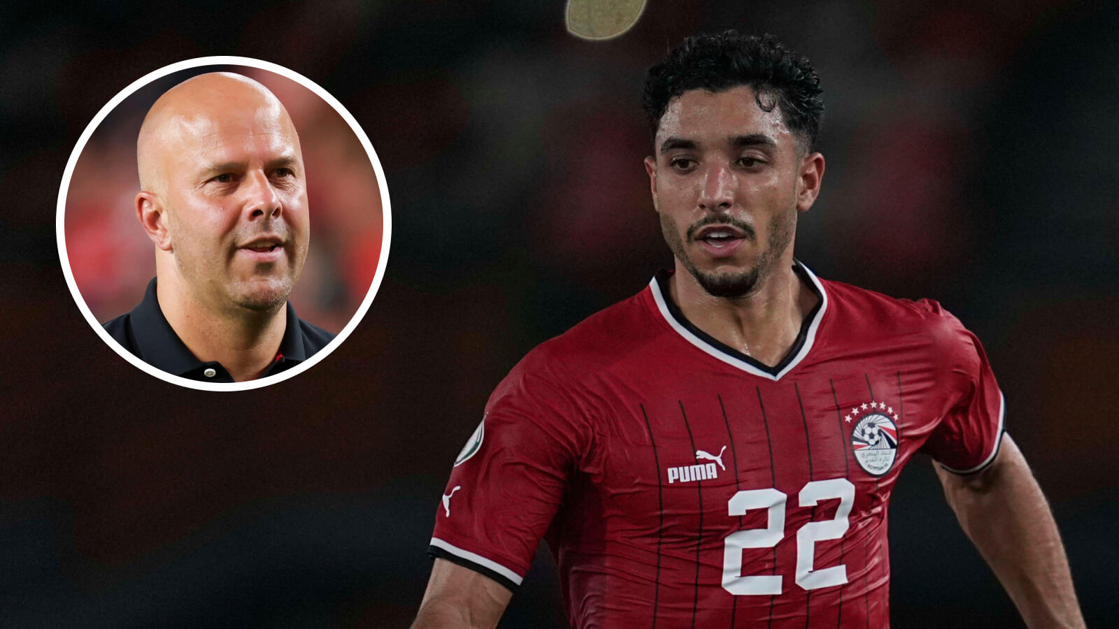 Omar Marmoush and Liverpool boss Arne Slot