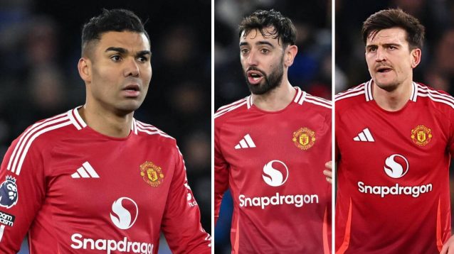 Casemiro, Bruno Fernandes and Harry Maguire