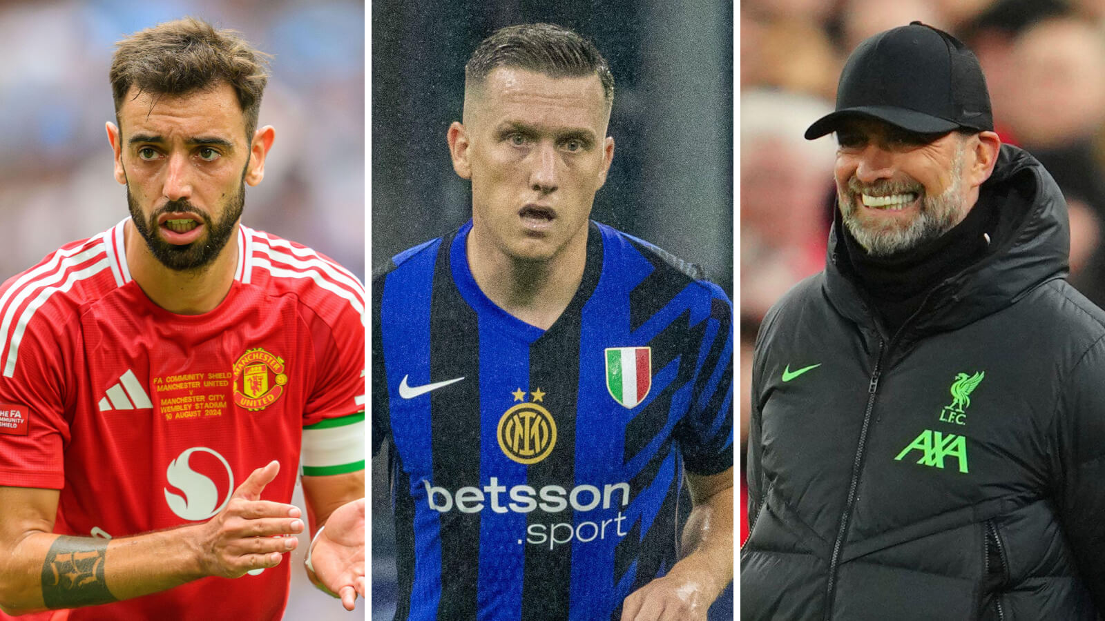 Bruno Fernandes, Piotr Zielinski, Jurgen Klopp