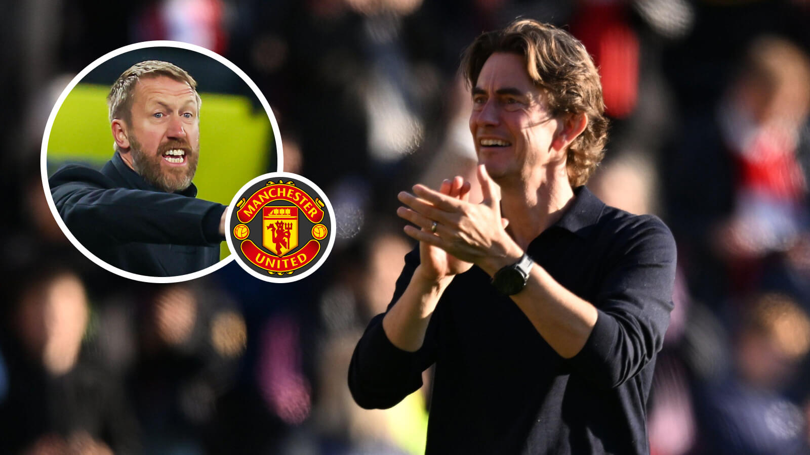 Graham Potter and Thomas Frank, Man Utd