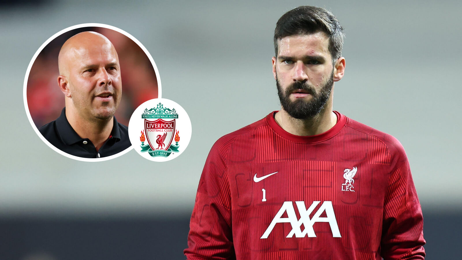Arne Slot and Alisson, Liverpool
