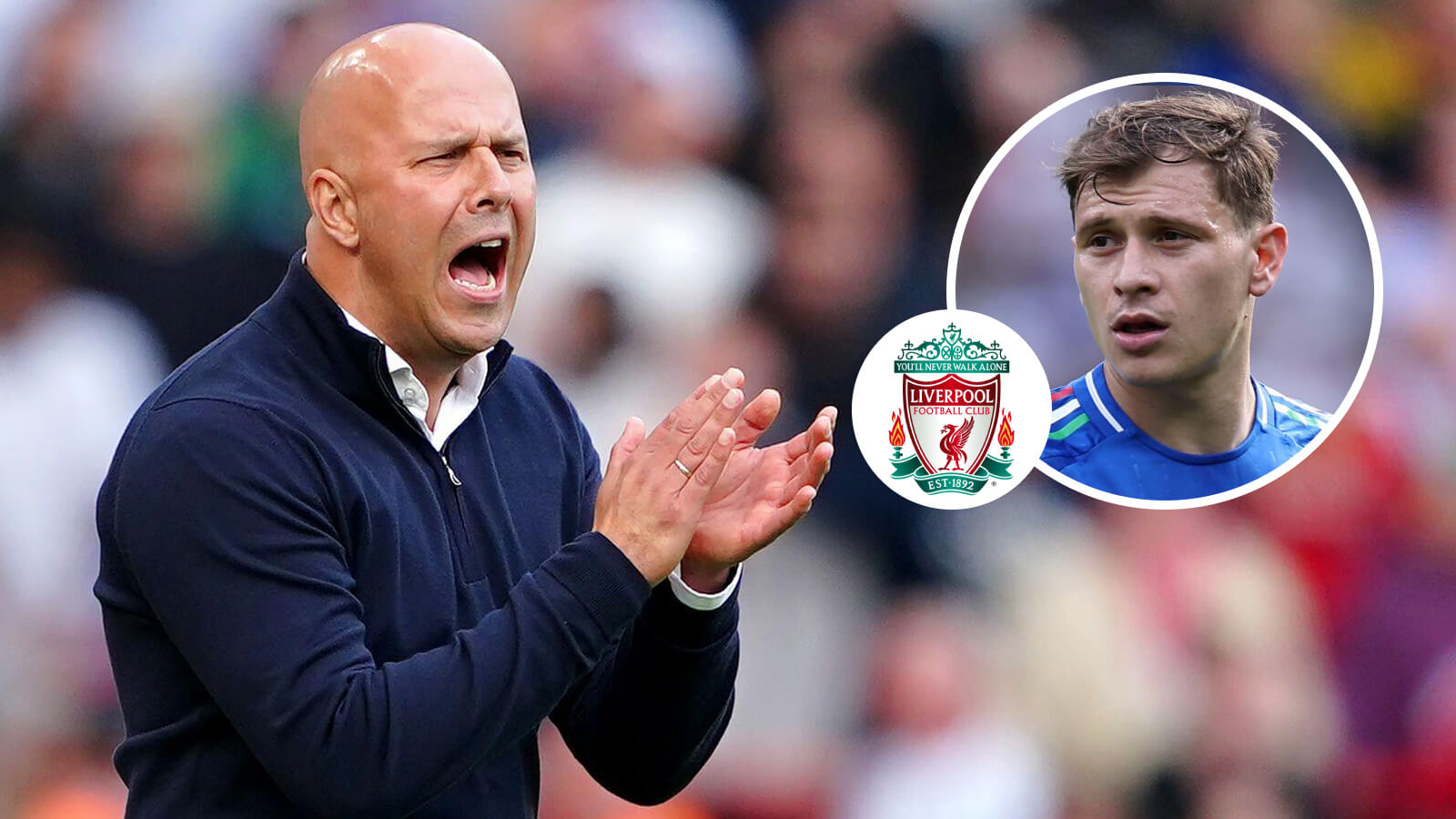Nicolo Barella and Arne Slot, Liverpool