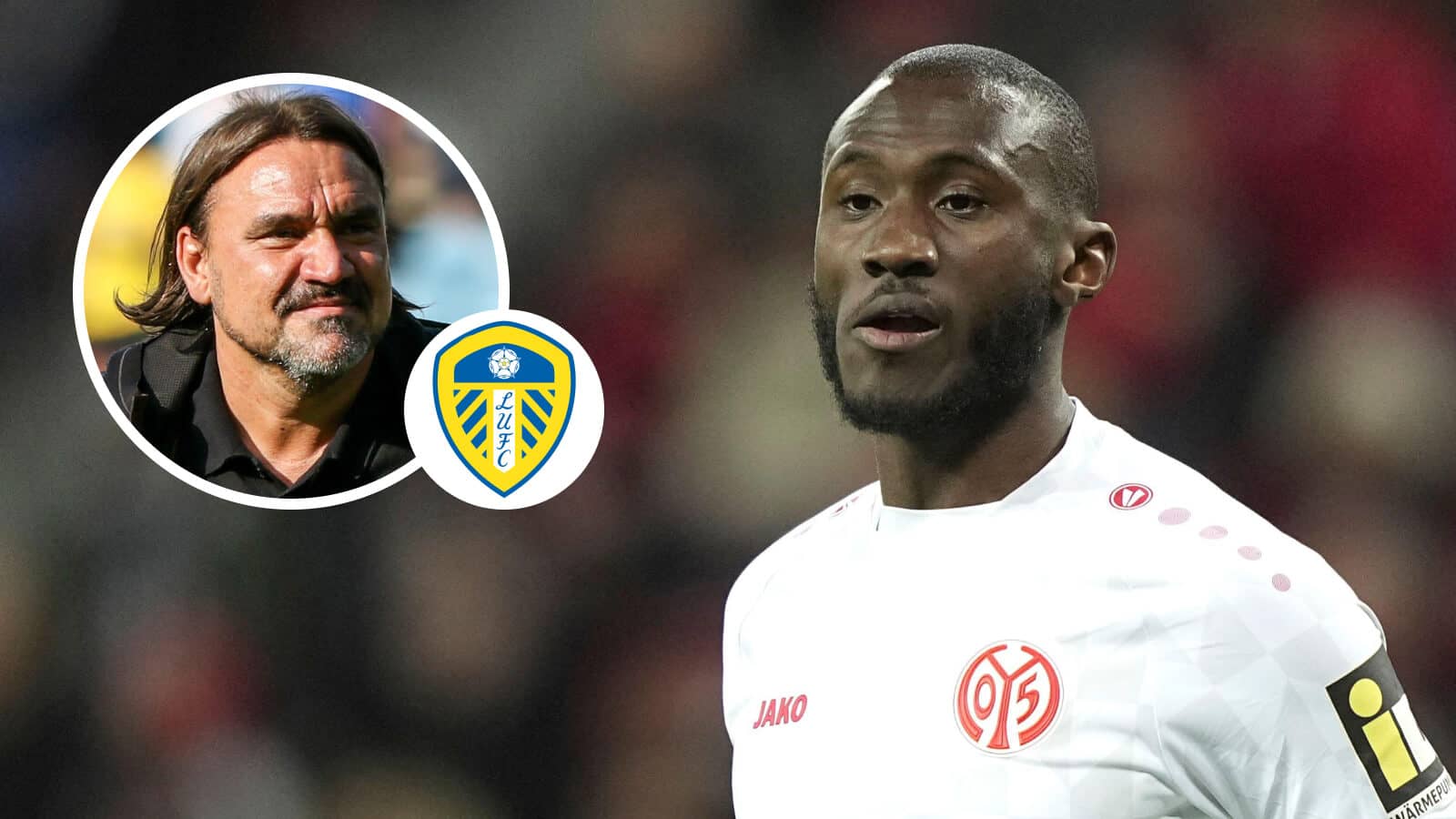 Former France midfielder Josuha Guilavogu and. inset, Leeds manager Daniel Farke