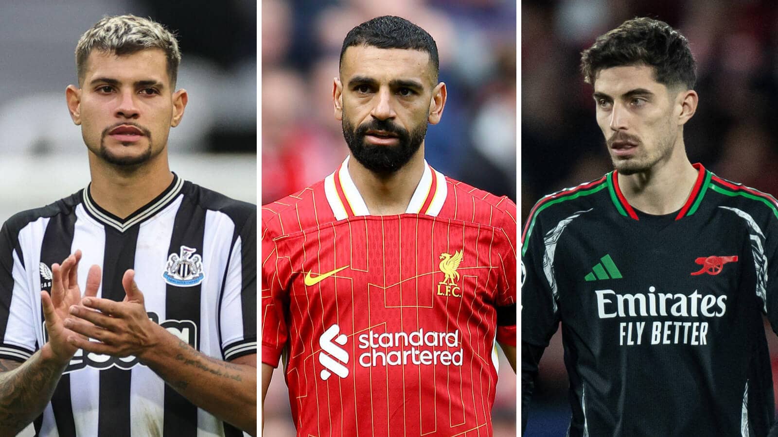 Bruno Guimaraes, Mo Salah and Kai Havertz