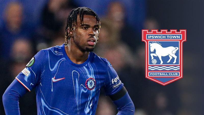 Chelsea attacker Carney Chukwuemeka, Ipswich Town badge