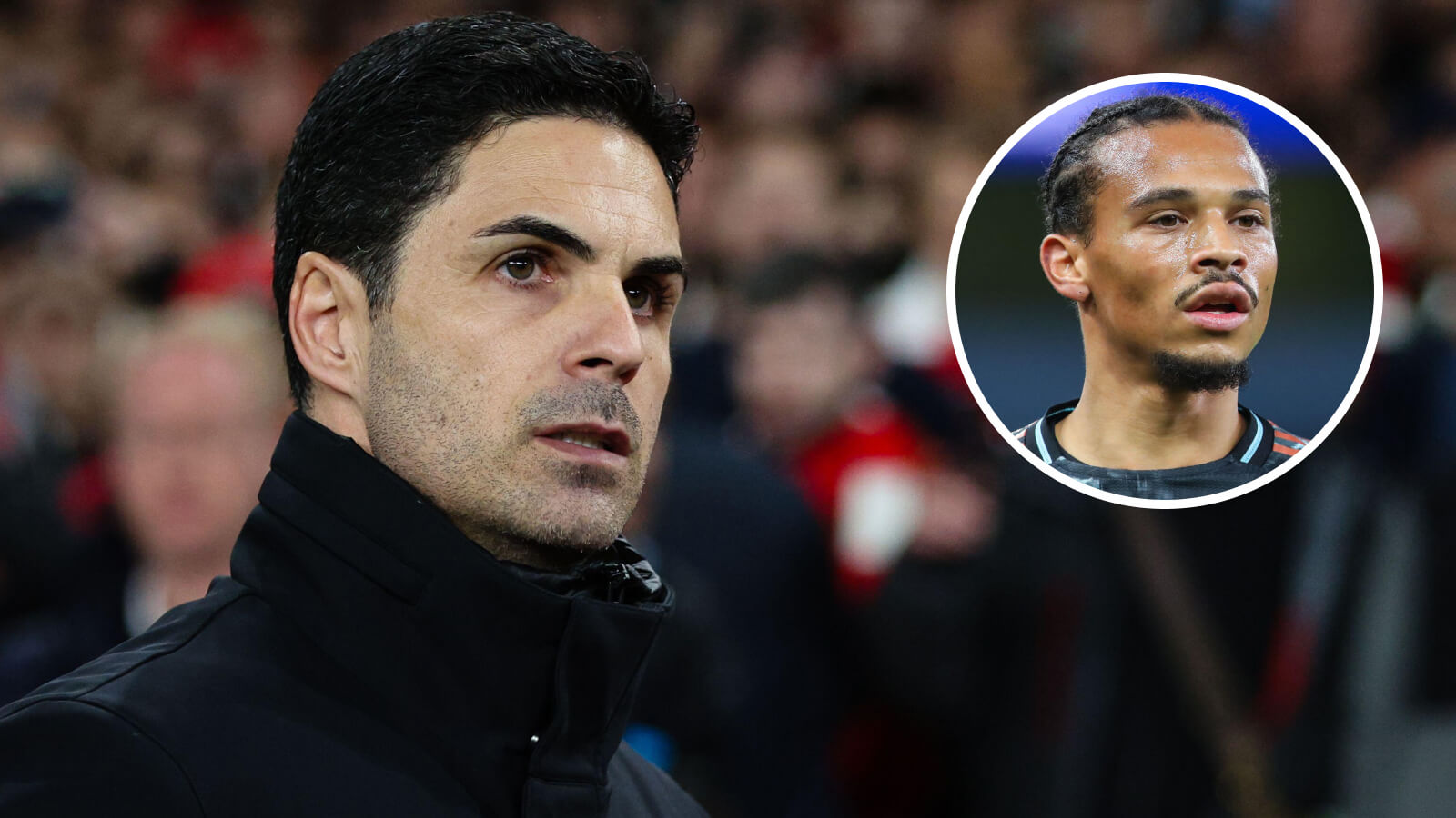 Arsenal boss Mikel Arteta and Bayern Munich star Leroy Sane