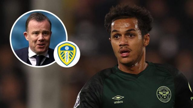 Brentford star Fabio Carvalho and, inset, Leeds chief executive Angus Kinnear