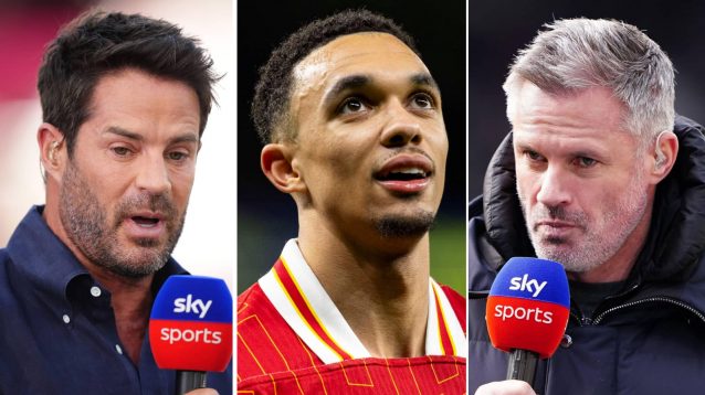 Jamie Redknapp, Trent Alexander-Arnold and Jamie Carragher