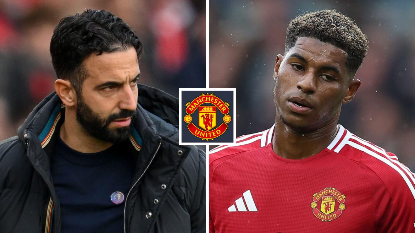Man Utd manager Ruben Amorim and forward Marcus Rashford