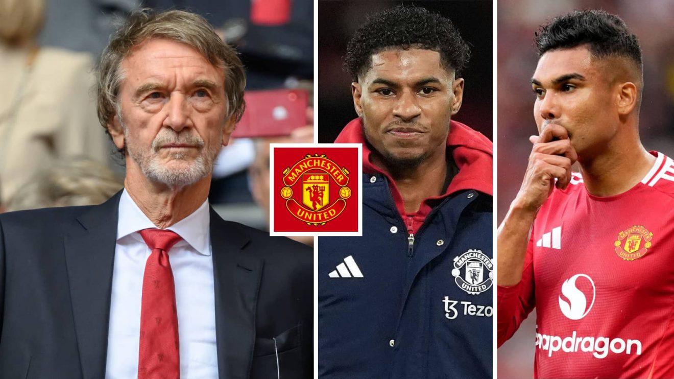 Sir Jim Ratcliffe, Marcus Rashford and Casemiro