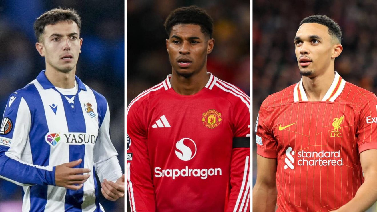 Martin Zubimendi at Real Sociedad, Marcus Rashford at Man Utd and Trent Alexander-Arnold at Liverpool