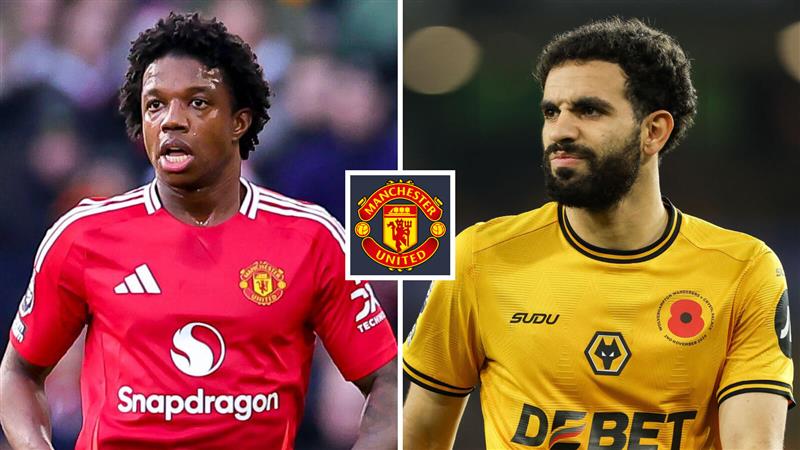 Man Utd left-back Tyrell Malacia, Wolves left-back Rayan Ait-Nouri