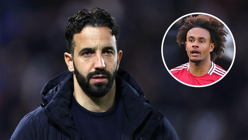 Man Utd manager Ruben Amorim, striker Joshua Zirkzee