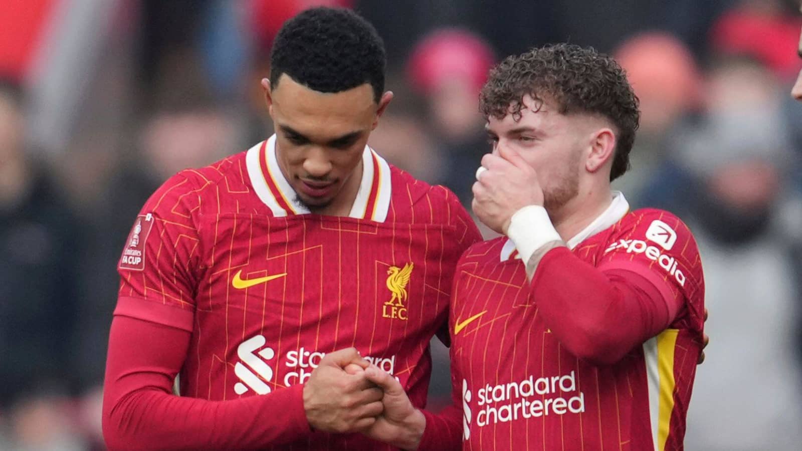 Liverpool stars Trent Alexander-Arnold and Harvey Elliott