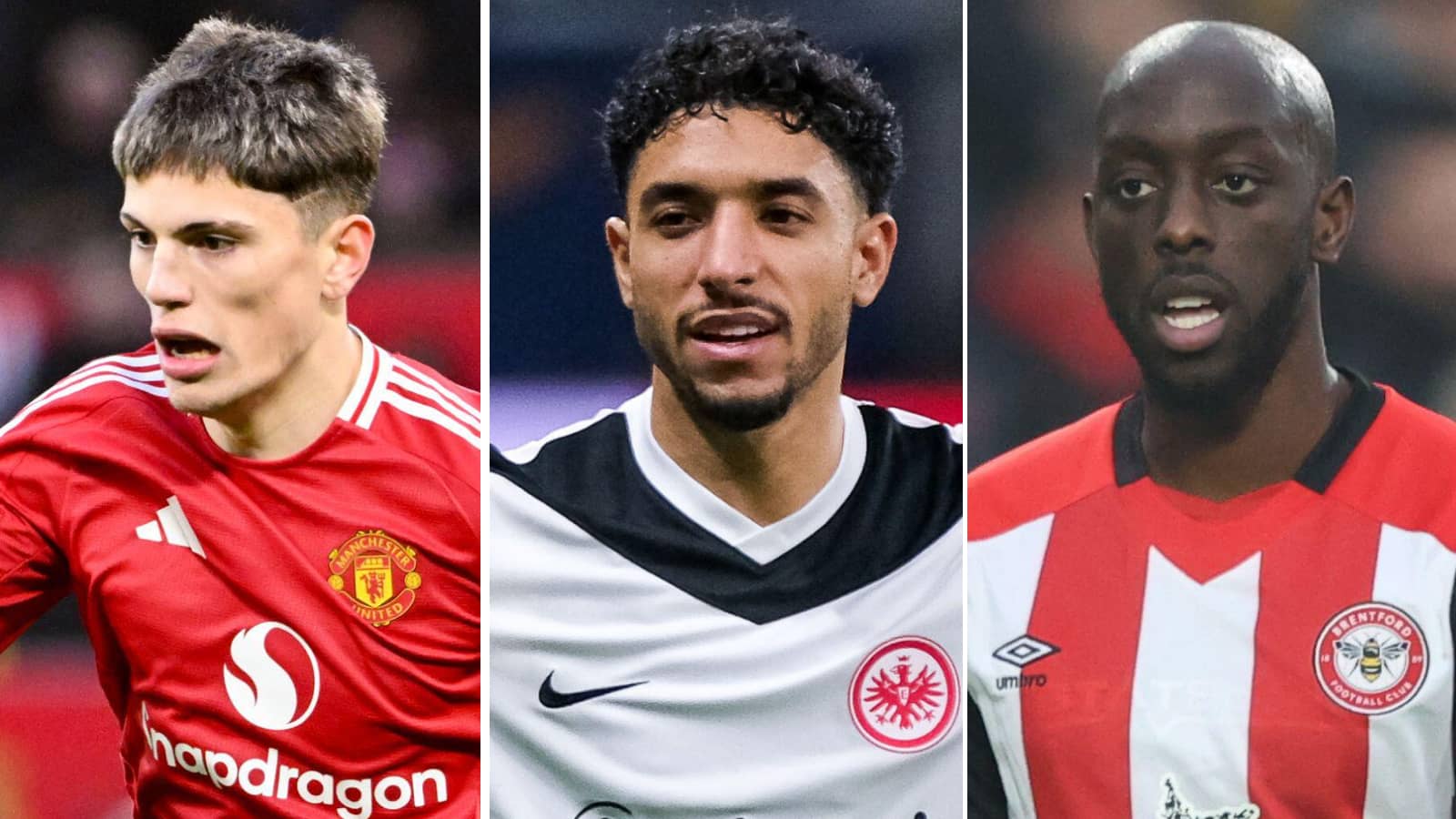 Alejandro Garnacho, Omar Marmoush and Yoane Wissa