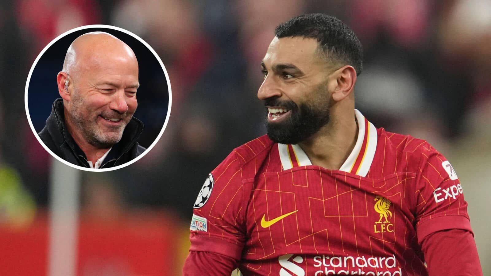 Liverpool superstar Mo Salah and, inset, Alan Shearer