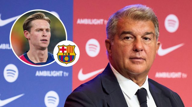 Frenkie de Jong and Joan Laporta, Barcelona