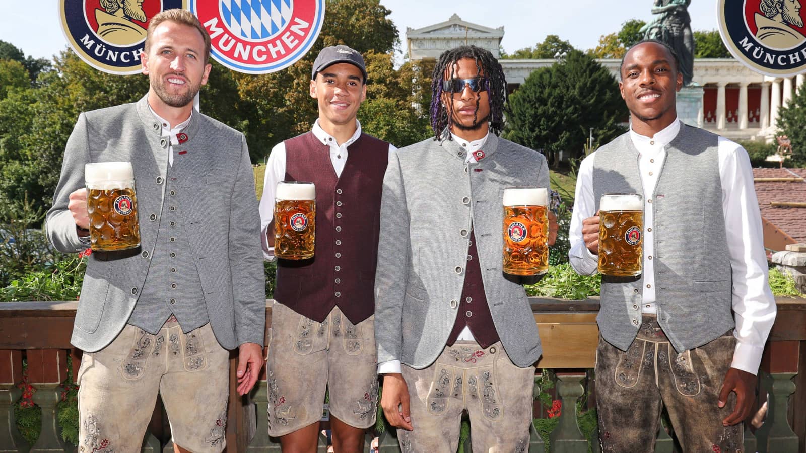 Bayern Munich stars Harry Kane, Jamal Musiala, Michael Olise and Mathys Tel