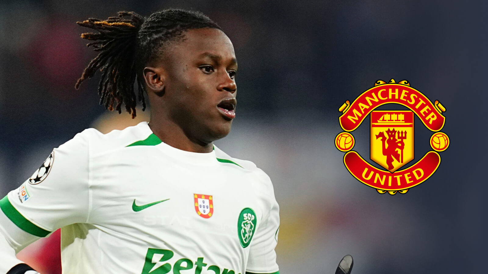Sporting CP star Geovany Quenda, Man Utd badge