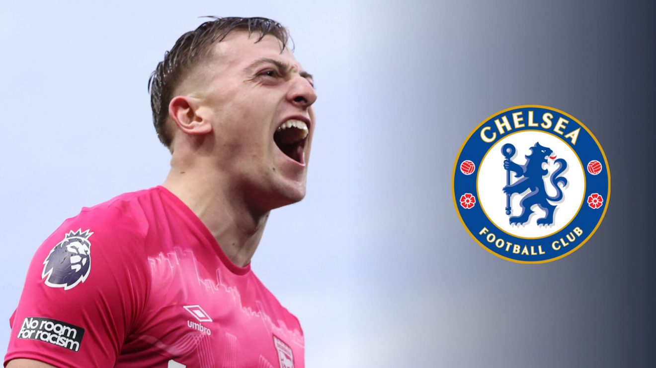 Ipswich Town star Liam Delap is Chelsea's top striker target