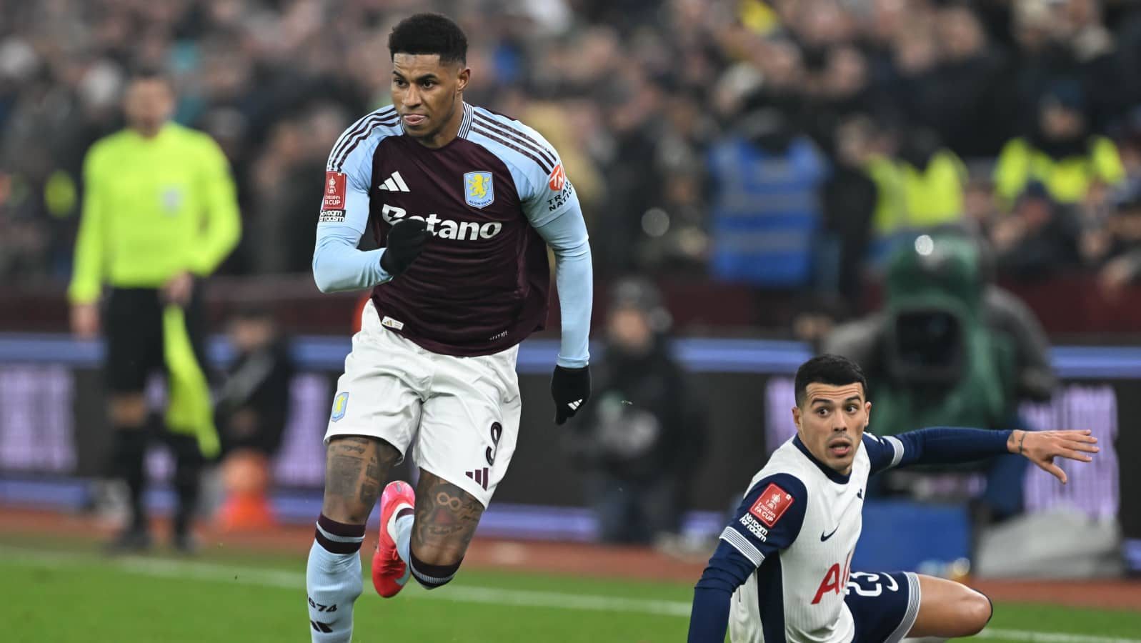 Aston Villa forward Marcus Rashford