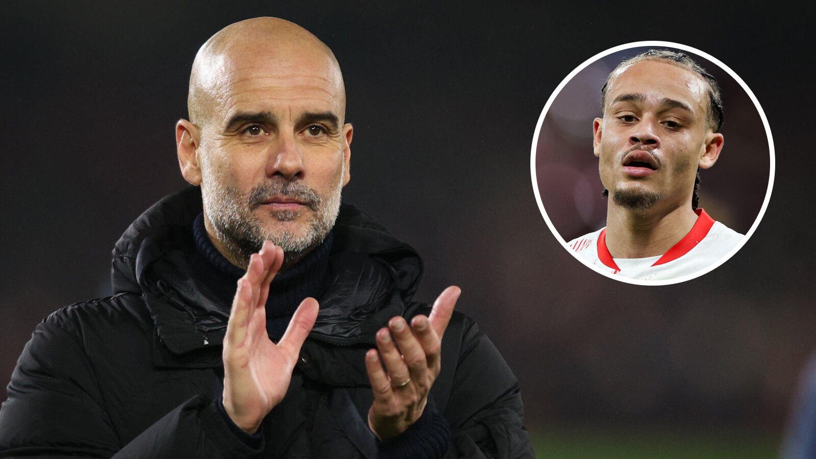 Pep Guardiola and Xavi Simons, Man City