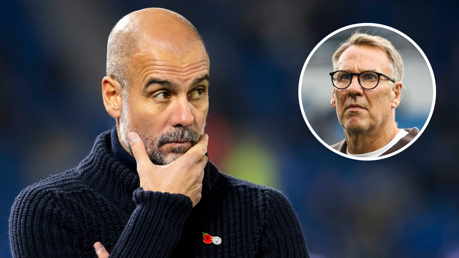 Pep Guardiola and Paul Merson, Man City