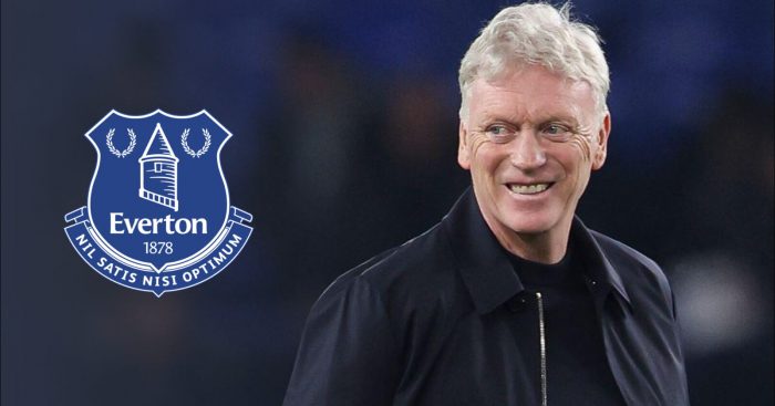 Everton boss David Moyes with club badge