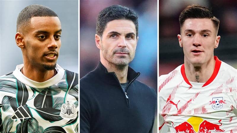 Alexander Isak, MIkel Arteta and Benjamin Sesko - copyright TEAMtalk