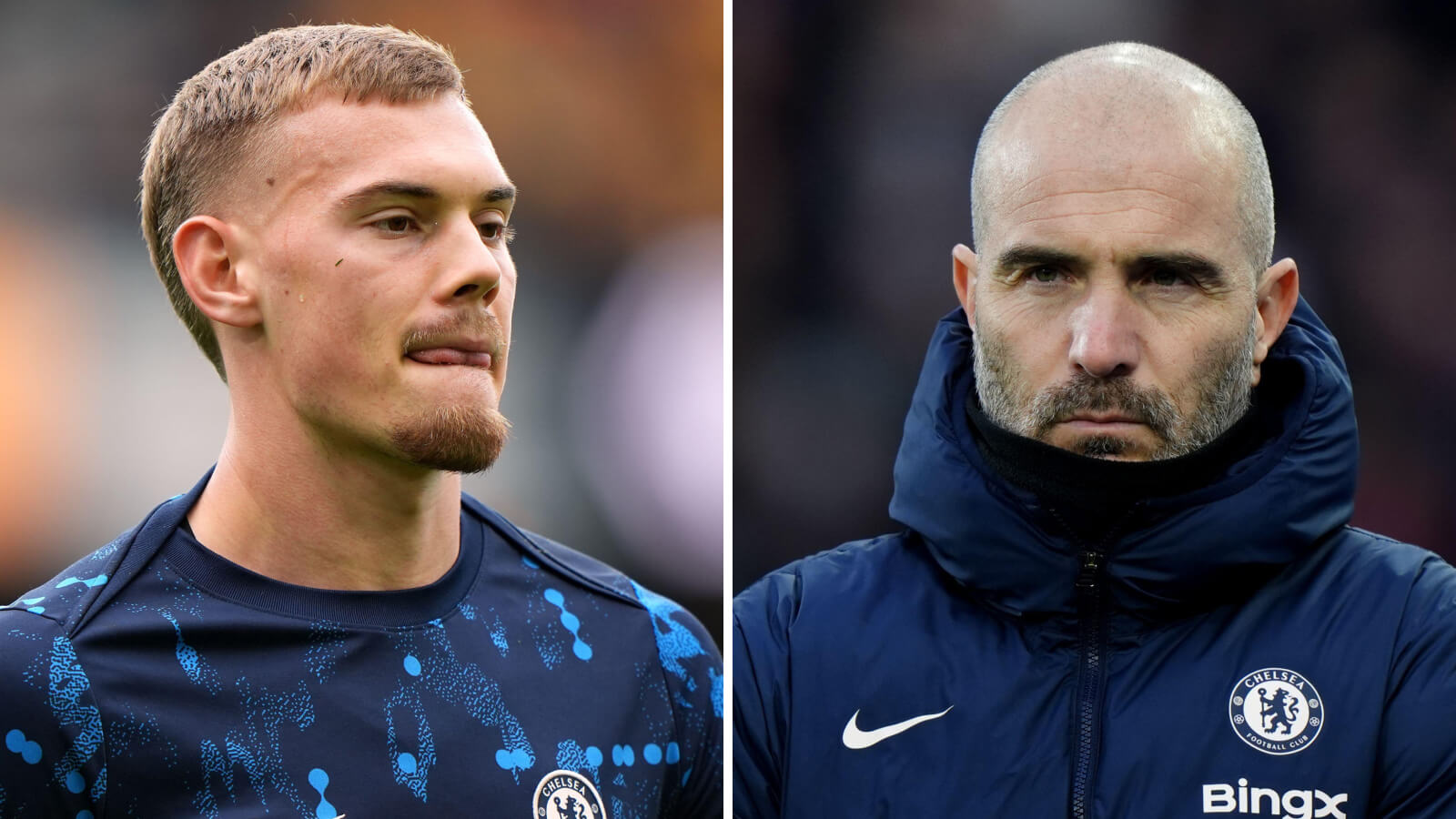 Filip Jorgensen and Enzo Maresca, Chelsea