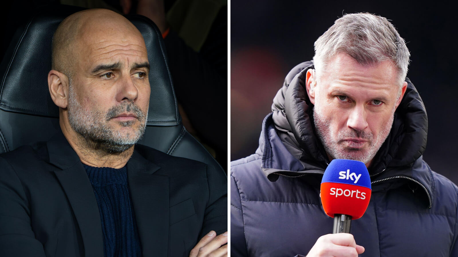 Pep Guardiola and Jamie Carragher, Man City