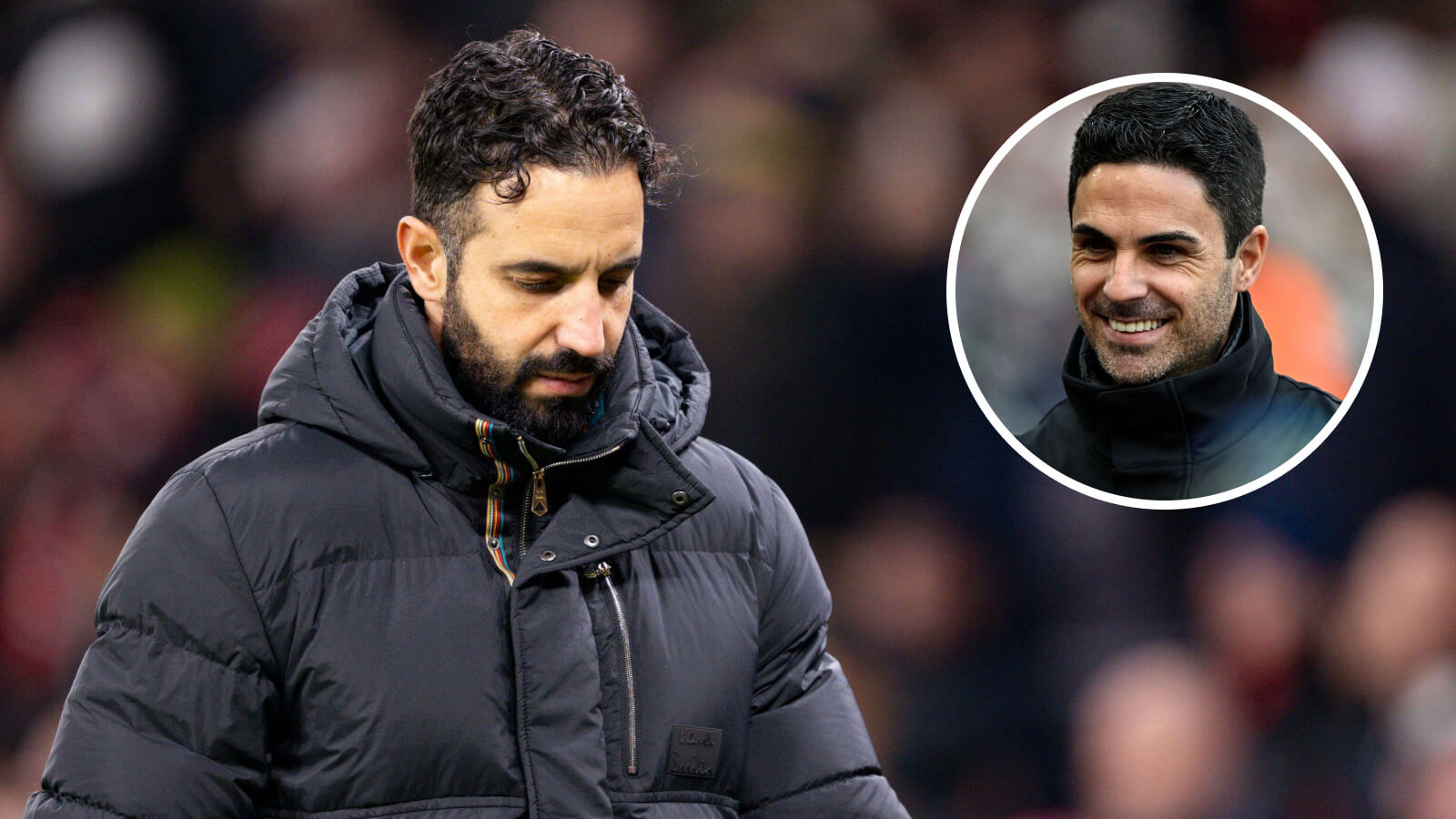 Man Utd boss Ruben Amorim and Arsenal manager Mikel Arteta